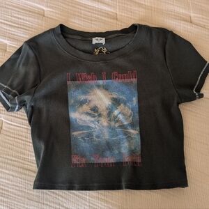 Boys Lie I Wish I Could Cropped Tee Size Small